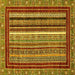 Square Southwestern Yellow Country Rug, abs550yw