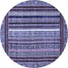 Round Southwestern Blue Country Rug, abs550blu