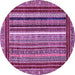 Round Southwestern Purple Country Rug, abs550pur