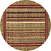 Round Southwestern Brown Country Rug, abs550brn