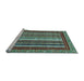 Sideview of Machine Washable Southwestern Light Blue Country Rug, wshabs550lblu