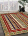 Machine Washable Abstract Saffron Red Rug in a Family Room, wshabs550