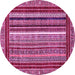 Round Southwestern Pink Country Rug, abs550pnk