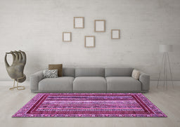 Machine Washable Southwestern Purple Country Area Rugs in a Living Room, wshabs550pur