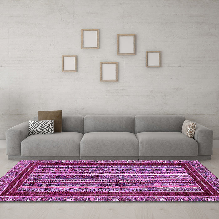 Machine Washable Southwestern Purple Country Area Rugs in a Living Room, wshabs550pur