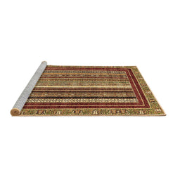 Sideview of Machine Washable Southwestern Brown Country Rug, wshabs550brn