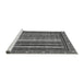 Sideview of Machine Washable Southwestern Gray Country Rug, wshabs550gry