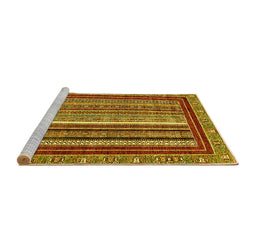 Sideview of Machine Washable Southwestern Yellow Country Rug, wshabs550yw
