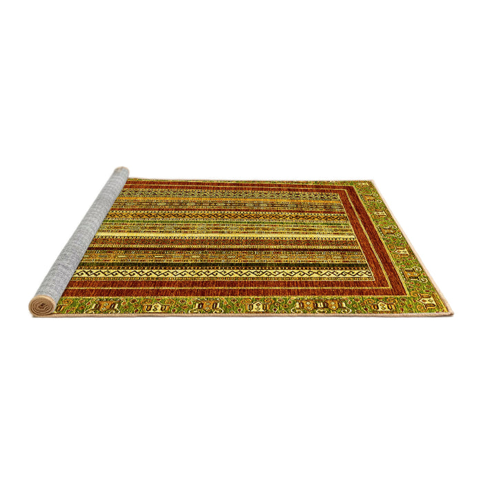Sideview of Machine Washable Southwestern Yellow Country Rug, wshabs550yw
