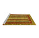 Sideview of Machine Washable Southwestern Yellow Country Rug, wshabs550yw