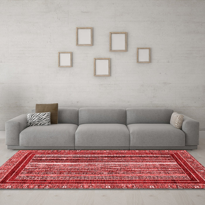 Country Red Washable Rugs