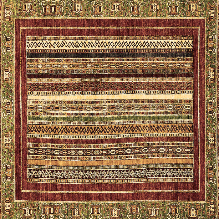 Square Machine Washable Southwestern Brown Country Rug, wshabs550brn