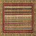 Square Machine Washable Southwestern Brown Country Rug, wshabs550brn