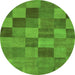 Round Oriental Green Modern Rug, abs5510grn