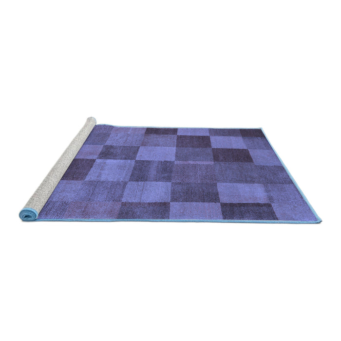 Sideview of Machine Washable Oriental Blue Modern Rug, wshabs5510blu