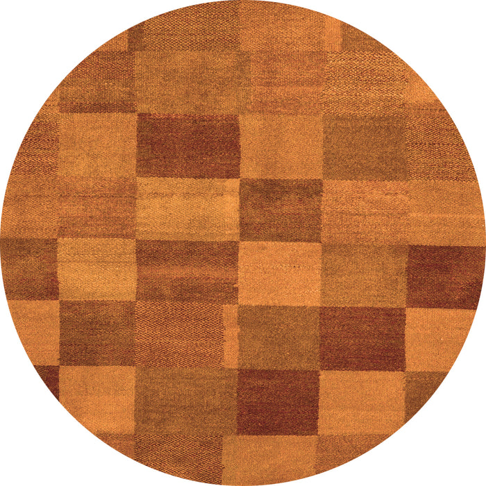 Round Oriental Orange Modern Rug, abs5510org