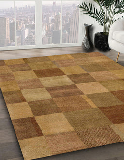 Machine Washable Abstract Orange Rug in a Family Room, wshabs5510