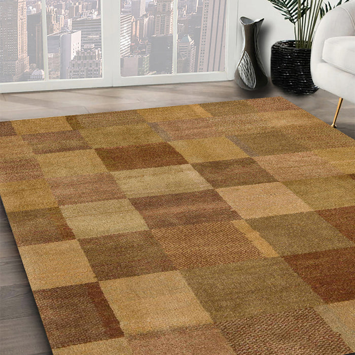 Machine Washable Abstract Orange Rug in a Family Room, wshabs5510