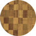 Round Oriental Brown Modern Rug, abs5510brn