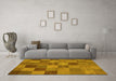 Machine Washable Oriental Yellow Modern Rug in a Living Room, wshabs5510yw