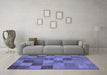 Machine Washable Oriental Blue Modern Rug in a Living Room, wshabs5510blu