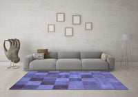 Machine Washable Oriental Blue Modern Rug, wshabs5510blu