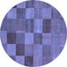 Round Oriental Blue Modern Rug, abs5510blu