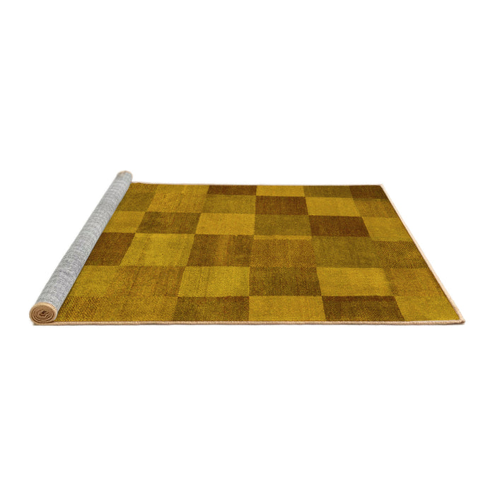 Sideview of Machine Washable Oriental Yellow Modern Rug, wshabs5510yw