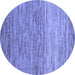 Round Oriental Blue Modern Rug, abs5511blu