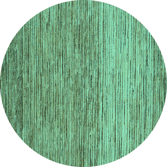 Round Oriental Turquoise Modern Rug, abs5511turq