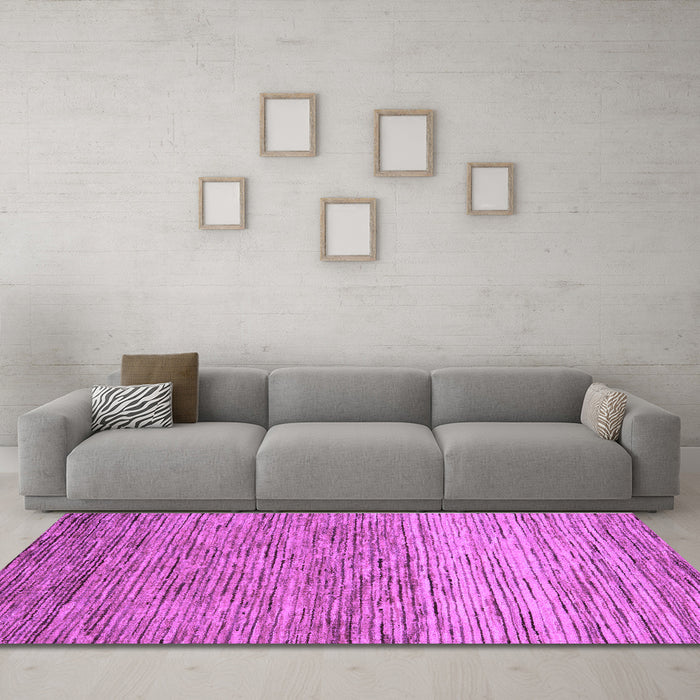 Machine Washable Oriental Purple Modern Area Rugs in a Living Room, wshabs5511pur
