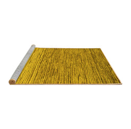 Sideview of Machine Washable Oriental Yellow Modern Rug, wshabs5511yw