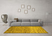 Machine Washable Oriental Yellow Modern Rug in a Living Room, wshabs5511yw