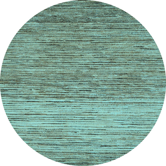 Round Oriental Light Blue Modern Rug, abs5511lblu