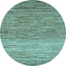 Round Machine Washable Oriental Light Blue Modern Rug, wshabs5511lblu