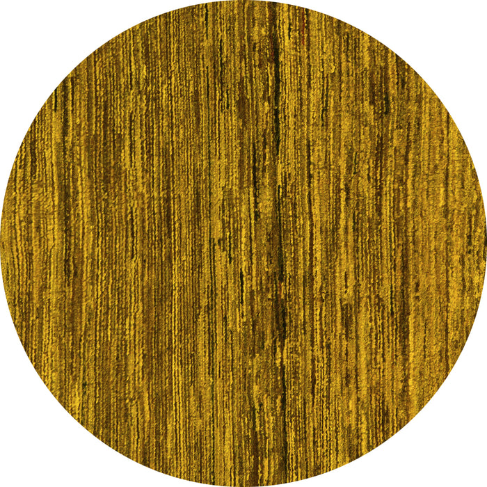 Round Machine Washable Oriental Yellow Modern Rug, wshabs5512yw