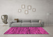 Machine Washable Oriental Pink Modern Rug in a Living Room, wshabs5512pnk