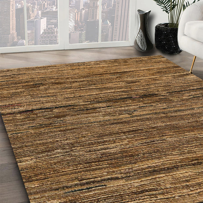 Machine Washable Abstract Cinnamon Brown Rug in a Family Room, wshabs5512