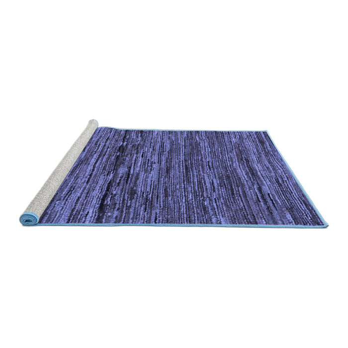 Sideview of Machine Washable Oriental Blue Modern Rug, wshabs5512blu
