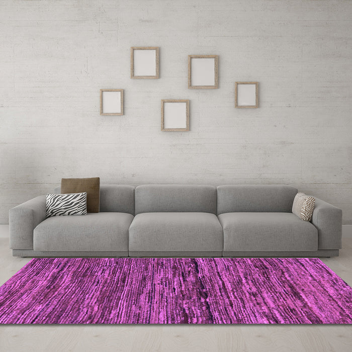 Machine Washable Oriental Purple Modern Area Rugs in a Living Room, wshabs5512pur
