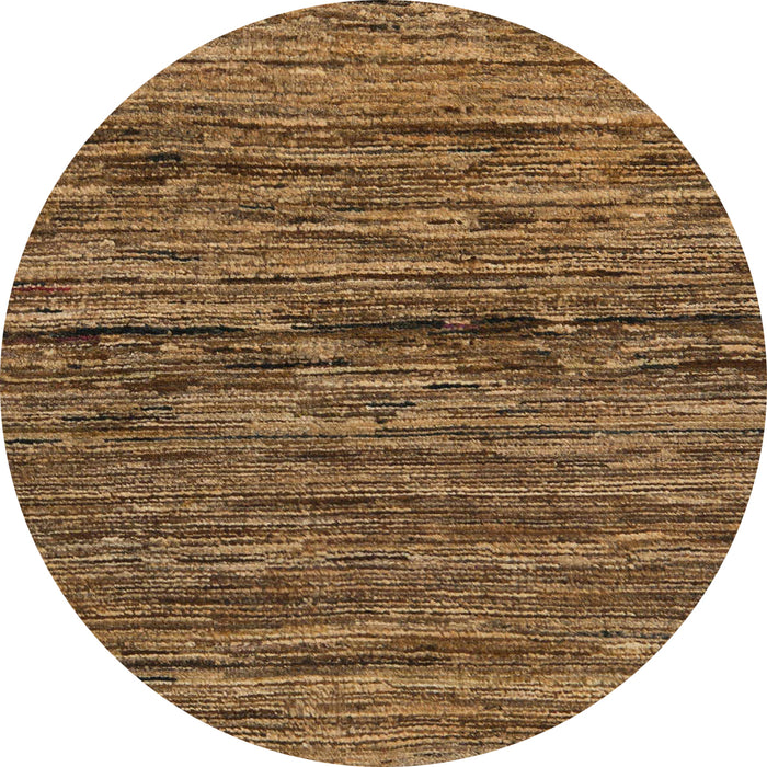 Round Abstract Cinnamon Brown Oriental Rug, abs5512