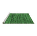 Sideview of Machine Washable Oriental Emerald Green Modern Area Rugs, wshabs5512emgrn