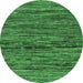 Round Machine Washable Oriental Emerald Green Modern Area Rugs, wshabs5512emgrn