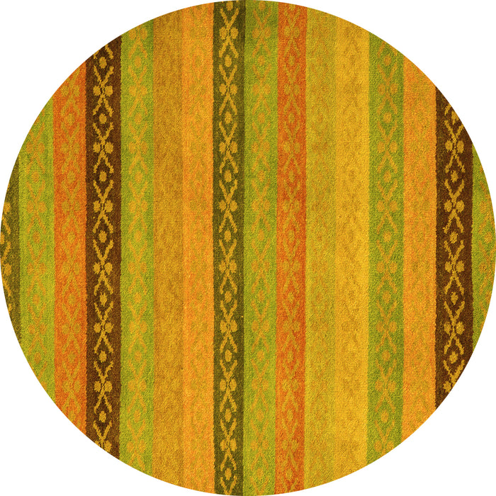 Round Oriental Yellow Modern Rug, abs5513yw