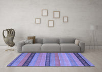 Machine Washable Oriental Blue Modern Rug, wshabs5513blu