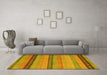 Machine Washable Oriental Yellow Modern Rug in a Living Room, wshabs5513yw