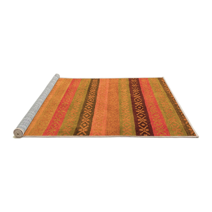 Sideview of Machine Washable Oriental Orange Modern Area Rugs, wshabs5513org