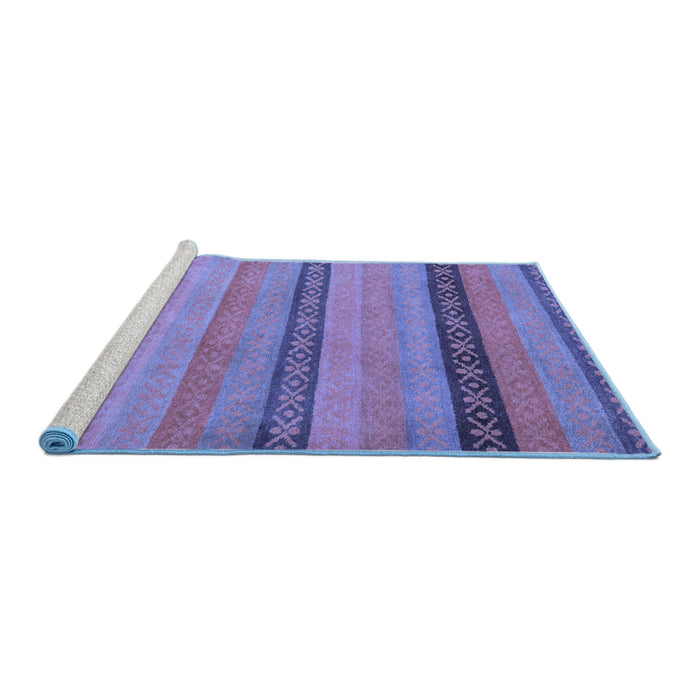 Sideview of Machine Washable Oriental Blue Modern Rug, wshabs5513blu