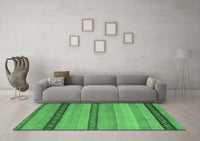 Machine Washable Oriental Emerald Green Modern Rug, wshabs5513emgrn