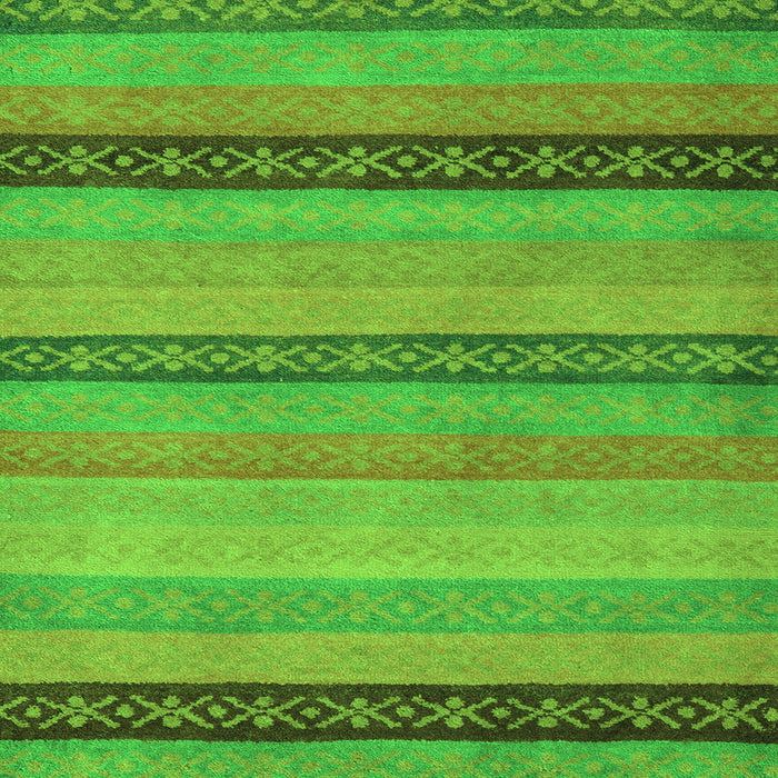 Square Machine Washable Oriental Green Modern Area Rugs, wshabs5513grn